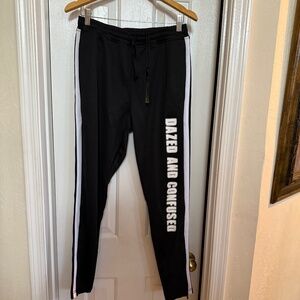 Detache Labs Men Dazed and Confused Black/White Drawstring Track Pants SZ 29